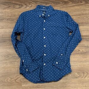American Eagle Outfitters Navy Polka Dot Shirt